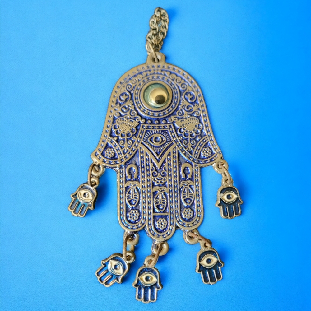 Blue Evil Eye with Hamsa Hands Protection Hanging Decoration